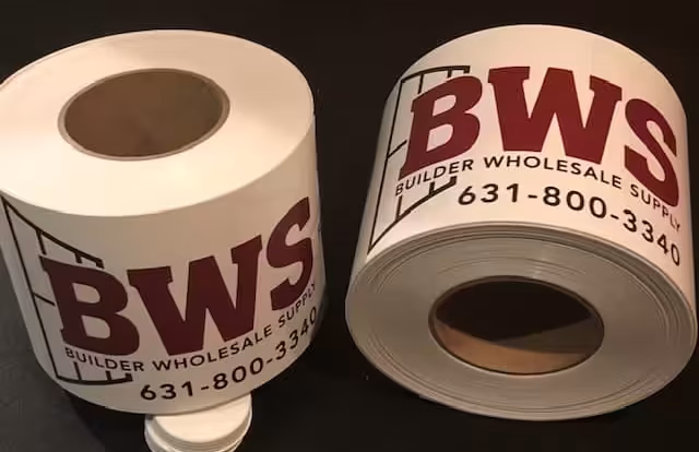 Custom BOPP roll labels with front adhesive featuring durable waterproof material, vibrant full-color printing, and clear window application for retail packaging, bottles, jars, and product branding.